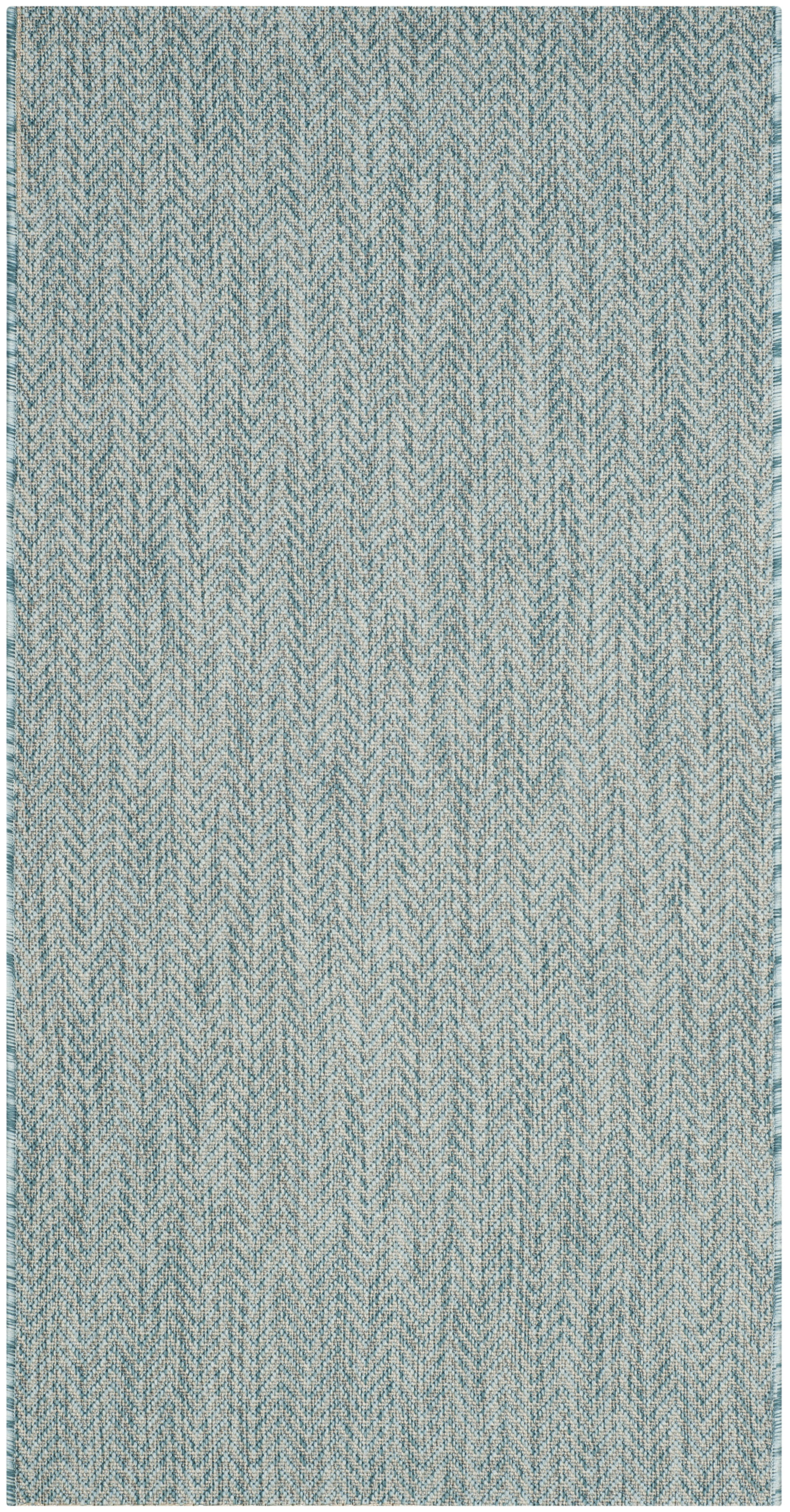 Safavieh Courtyard Blazhe Chevron Indoor/Outdoor Area Rug, Aqua/Gray, 4' x 5'7"