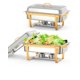 thumbnail image 1 of QinaQin Juego de chafers rectangulares dorados de acero inoxidable con tapa, calentadores de buffet para fiestas, banquetes y bodas, 1 of 7