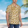 thumbnail image 3 of Balery Gold Drops Camisas hawaianas de manga corta para hombre, camisas playeras de corte holgado, camisas de vacaciones con botones,Small, 3 of 7