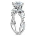 thumbnail image 3 of Oryn Jewel 14K White Gold Over Engagement Ring with 1.8 Ct Cushion Cut Lab Created Diamond - Butterfly and Bee Vine Twist Solitaire Ring for Women - Elegant Diamond Wedding Ring - Gift for Her, 3 of 6