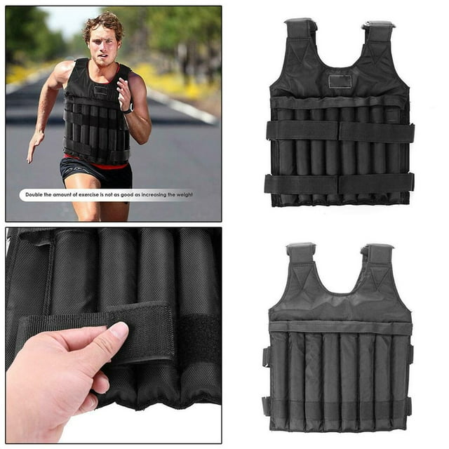 stanreset Weighted Vest Multi Pockets Adjustable Weights Jacket Loading Weighted Vest for Running Weight Lifting Fitness Exercise