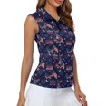thumbnail image 4 of HUIACONG Women's Golf Shirt with Patriotic Eagle Flag Print, Polyester Fabric Athletic Shirt for Outdoor Golf and 4th of July Activities, 4 of 7