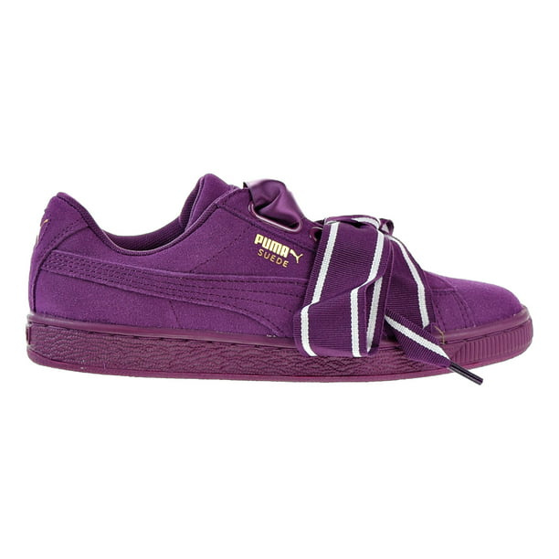 تطلع البنت لامها Puma Suede Heart Satin II Women's Shoes Dark Purple/Dark Purple 364084-02 تطلع البنت لامها