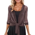 thumbnail image 3 of CAIXIA Shrug Cardigan For Women Tie Front Shrugs Cropped Summer Lightweight Sheer Knit Bolero Cardigan Sweaters, 3 of 6