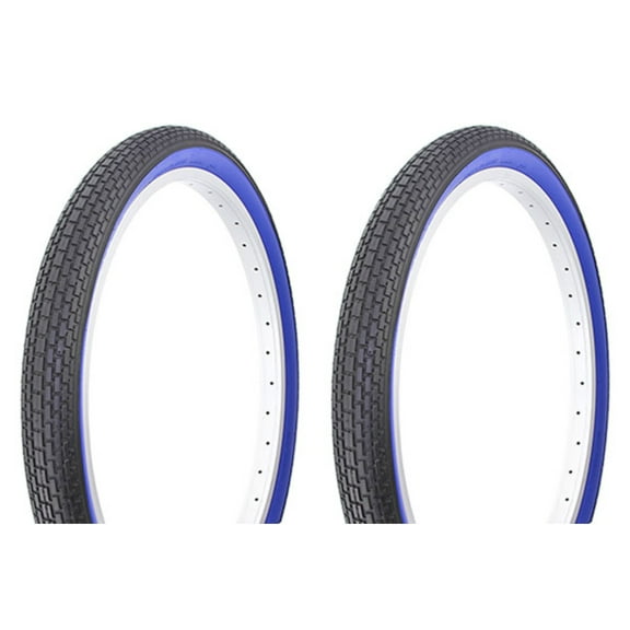 Tire set. 2 Tires. Two Tires Duro 24" x 2.125" Black/Blue Side Wall HF-120A.