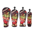 thumbnail image 3 of 4 fundas para cabezas de palos de golf, fundas de madera para cabezas de golf, fáciles de usar, para hombres y mujeres, divertidas fundas protectoras Negro, 3 of 8