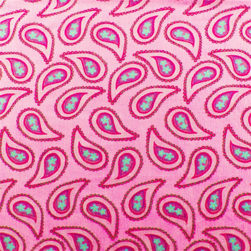 Pink/Multi Paisley Minky, Fabric By the Yard
