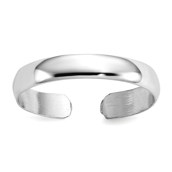 Solid 14k Yellow or White Gold 3mm Classic Polished Adjustable toe ring toe ring for Women