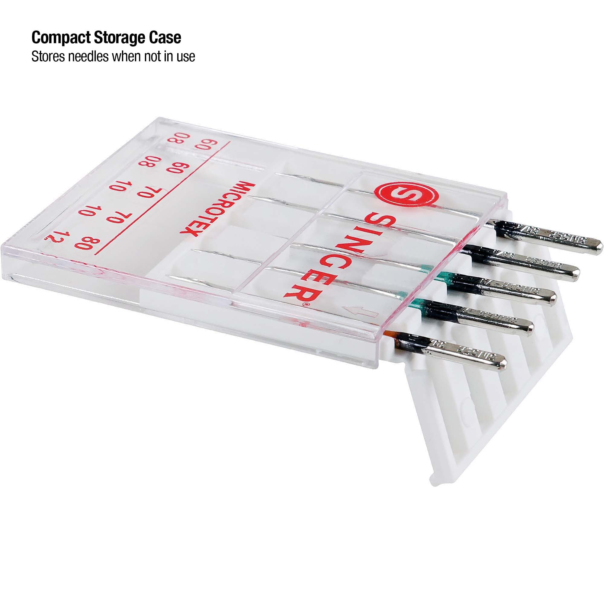 SINGER Assorted Size Microtex Steel Sewing Machine Needles - 5 Count