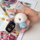 thumbnail image 1 of Colored Rainbow Kawaii Plush Rabbit Keychain Rabbit Doll Diamond Mink hair Fur Pompom Bunny Toys Key Chain christmas giftsGray He Qiyong unisex, 1 of 1