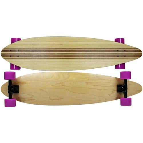 Moose Bamboo Inlay Longboard 9.5" x 40.75" 76mm Bigfoot Purple Wheels