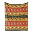 thumbnail image 1 of Abstract Soft Flannel Fleece Throw Blanket, Tribal Pattern Aztec Motifs with Zigzags Geometric Design Pattern, Cozy Plush for Indoor and Outdoor Use, 50" x 60", Fern Green Orange, by Ambesonne, 1 of 6