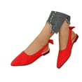 thumbnail image 4 of Xiaoxatg Women's Casual Shoes Pointed Toe Ballet for Comfortable Work and Everyday Wear Stylish On Design 9.5 Red, 4 of 9