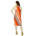 thumbnail image 4 of Bimba Women Knee Length Orange Dress Racer Back Bodycon Chic Holiday Clothing, 4 of 7