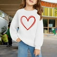 thumbnail image 2 of KAUOD Girls Cute Heart Print Sweatshirts Long Sleeve Crew Neck Ribbed Cuffs Pullover Tops Teen Kids Cotton Soft Clothes, 2 of 6
