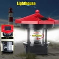 thumbnail image 3 of Solar Powered Rotating Lighthouse Light Decorative Lamp for Garden Yard, 3 of 6