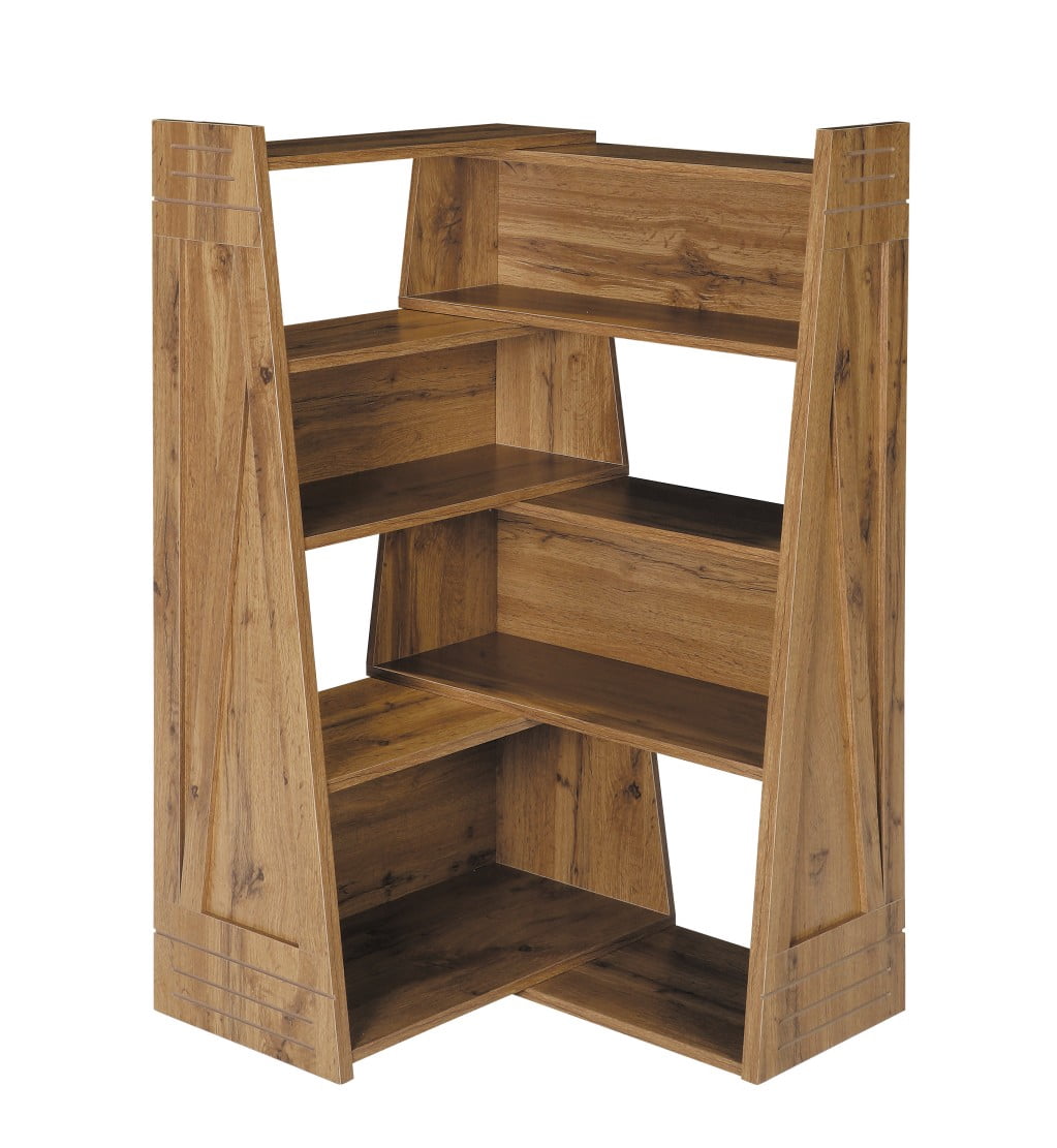 Expandable Bookshelf, 4-Tier 2-Piece L-Shaped Adjustable Bookcase, Up to 47" Wide Modular Storage Shelf for Wall Corners, Living Room, Bedroom & Small Spaces, White