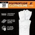 thumbnail image 4 of Plastic Clothesline - 50' Plastic Clothes Line - White Clothesline Outdoor Weather Resistant - Synthetic Cord for Hanging and Drying Clothing & Laundry - Plastic Rope Clothes Line String for Pulley, 4 of 5