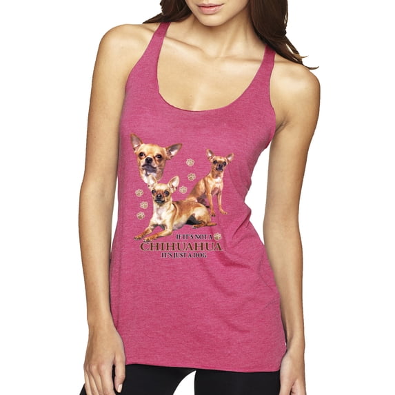 Wild Bobby, If It's Not a Chihuahua It's Just a Dog Gift, Women Tri-Blend Racerback Tank Top, Vintage Pink, Small