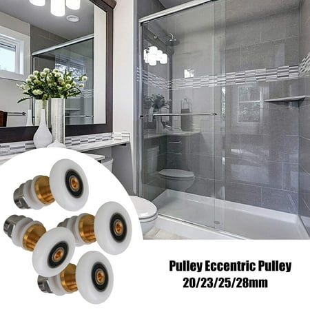 

KCRET Dia 28mm Sliding Door Pulleys Glass Bearing Rollers Shower Door Rollers Replacement Bathroom Pan Glass for Sliding Door Sliding Door Rollers Shower