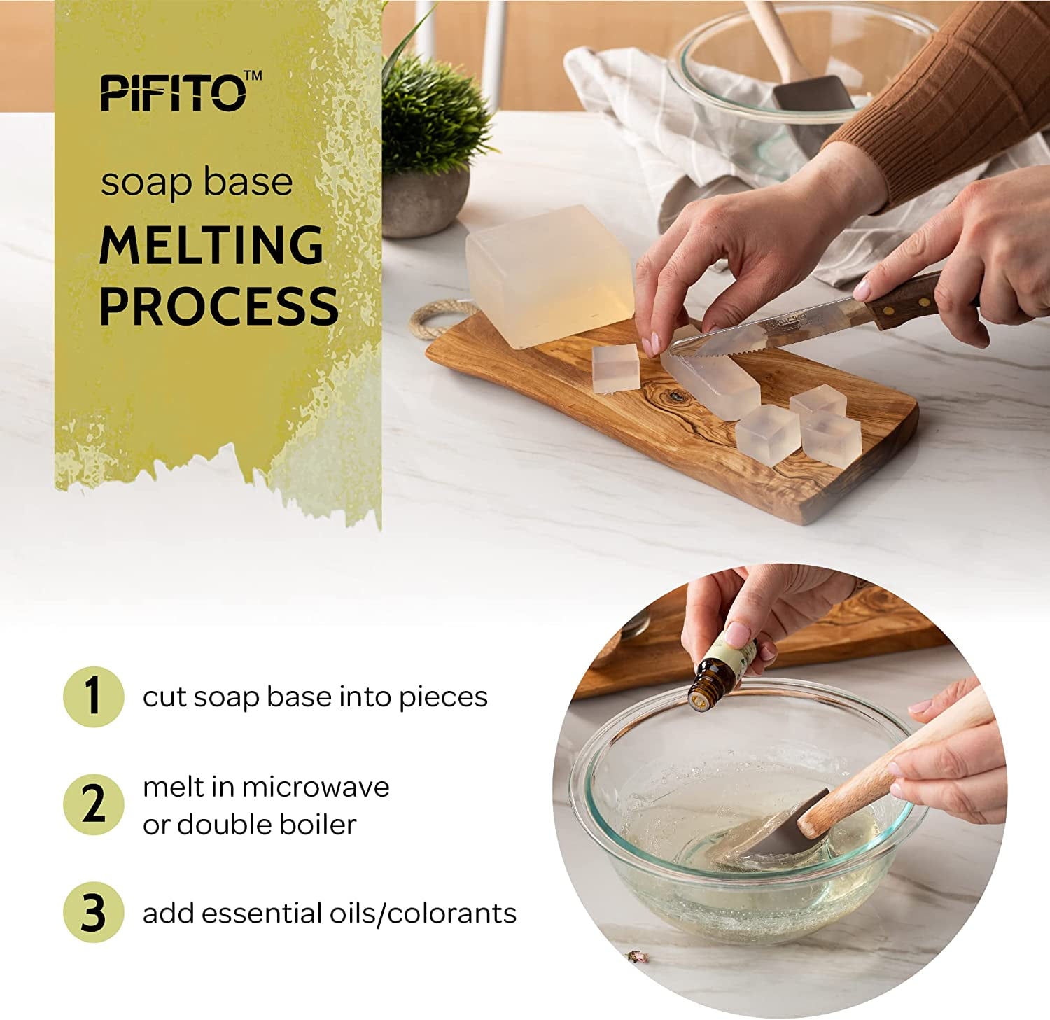 Pifito Melt and Pour Soap Base Sampler (7 lbs) │ Assortment of 7 Bases (1lb ea) │ Argan Oil, Avocado Oil, Castor Oil, Charcoal, Tea Tree Oil, Goats Milk, Aloe Vera │ Glycerin Soap Making Supplies