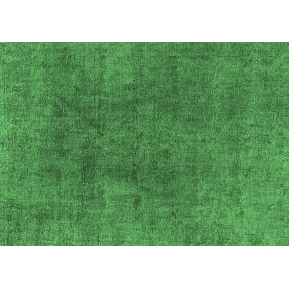 Ahgly Company Indoor Rectangle Abstract Emerald Green Modern Area Rugs, 2' x 4'