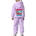 thumbnail image 3 of XAOFW Kids 6 7 Outfits Girls Fashion Long Sleeve Hoodie Jogger Cute Number Printed Pullover Tracksuit Comfort Fashionable Casual Daily Wear Sets, 3 of 6