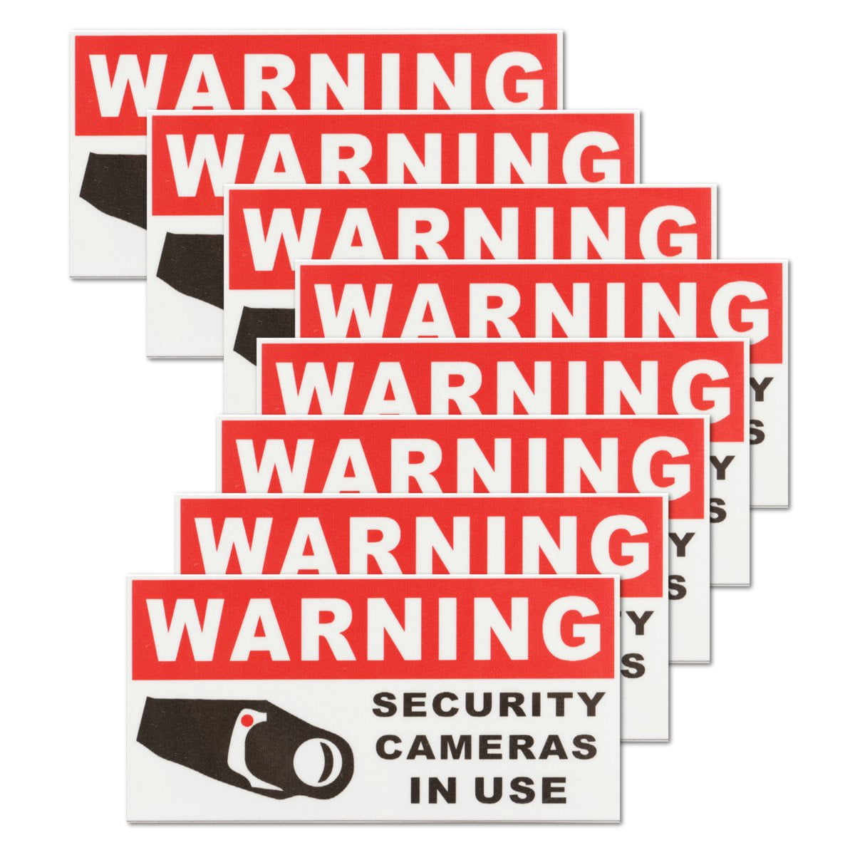 8pcs Waterproof Warning Monitored Alarm System Security Sign Label Decal Sticker 