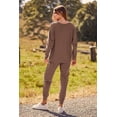thumbnail image 2 of Conjunto Deportivo PRETTYGARDEN Mujer 2 Piezas de Punto Canalé Café Talle S, 2 of 8