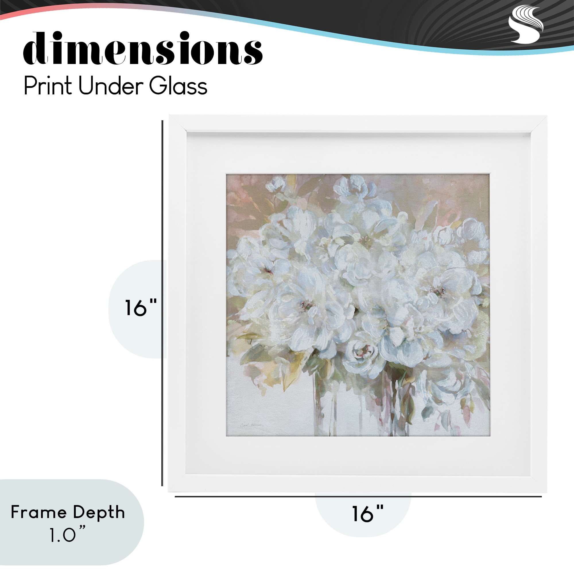 Stupell Industries Soft White Bouquet Serenity White Framed Print Under Glass, design by Carol Robinson