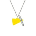 thumbnail image 2 of Delight Jewelry Acrylic 1.25" Yellow Megaphone Silvertone Family Bar Charm Necklace, 23", 2 of 4
