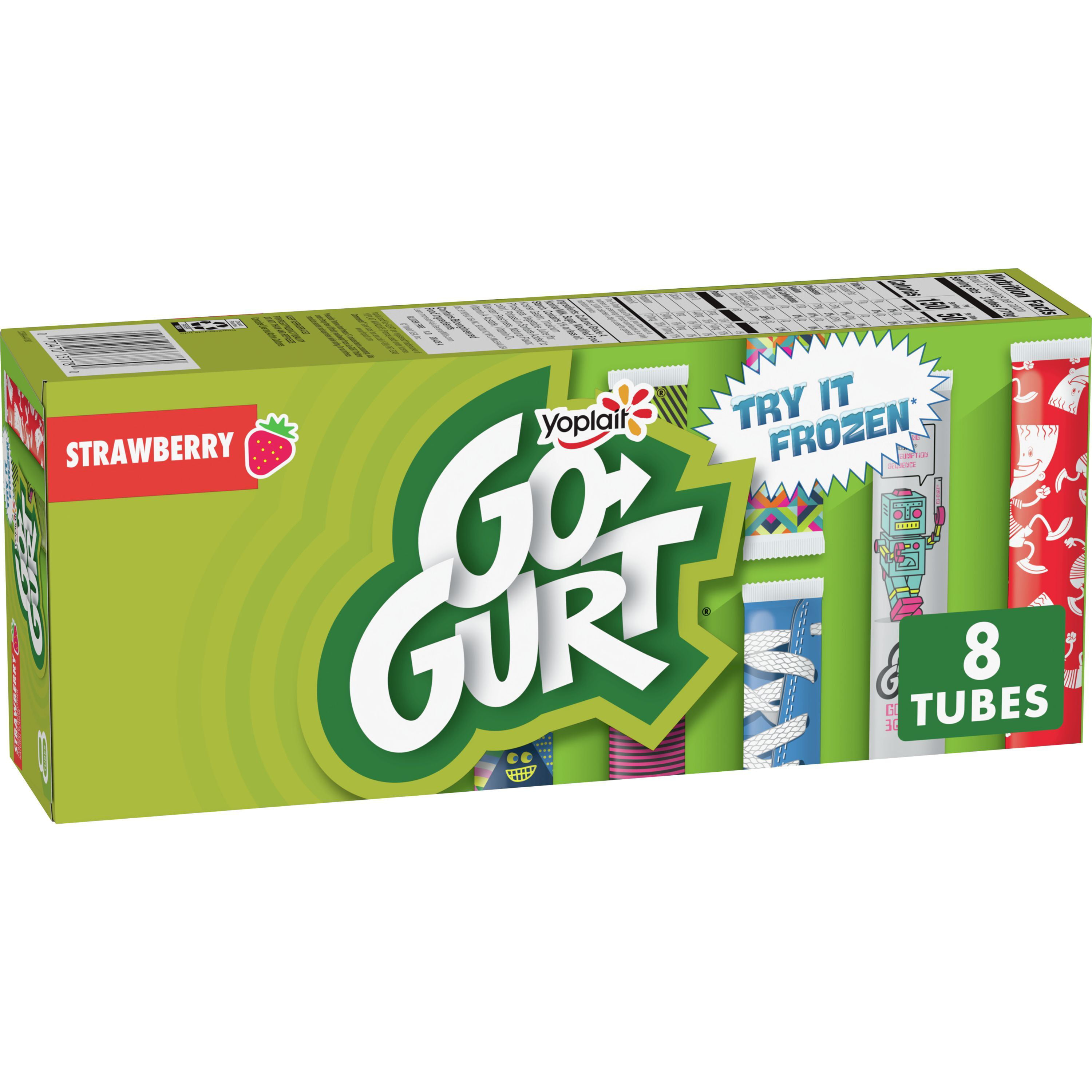 Groot GURT Go-GURT Fat Free Strawberry Yogurt, 8 ct, 2 OZ Yogurt Tubes