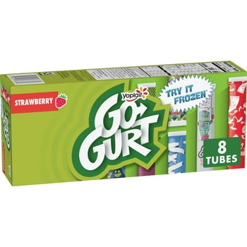 Groot GURT Go-GURT  Free Strawberry Yogurt, 8 ct, 2 OZ Yogurt Tubes