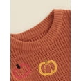 thumbnail image 6 of Suealasg Newborn Baby Boys Girls Halloween Outfits Long Sleeve Pumpkin Embroidery Sweater Romper 3 6 9 12 18 Months Infant Fall Warm Sweatshirt Tops, 6 of 7