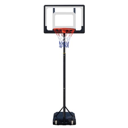 Portable Basketball Hoop Goal Basketball System Stand Height 5ft- 7ft Adjustable W/ 33  Backboard Wheels Fillable Base for Kids/Adults Indoor Outdoor  Black