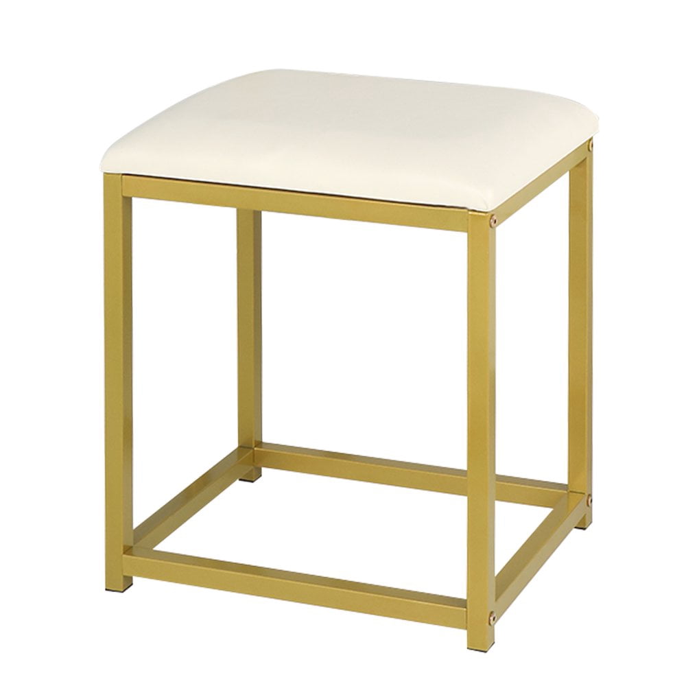 Hassch Modern Vanity Stool with Gold Metal Legs, Dressing Makeup Stool ...