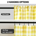 thumbnail image 2 of XWZO Short Kitchen Curtains 3 Pieces Set, Semi Sheer Light Filtering Checkered Tier and Valance Window Curtains Set, Yellow, 52W x 18L (1 Panel) + 26W x 36L (2 Panels), 2 of 8