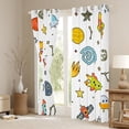 thumbnail image 3 of Rocket Ship 30%-50% Blackout Curtains Outer Space Curtains Cartoon Spacecraft Print Window Curtains, Universe Themed Bedroom Curtains Galaxy Space Planet Print Curtains,2 Panels 42"Wx84"L, 3 of 5