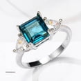 thumbnail image 2 of Womens Fashion Cubic Zirconia Brass Ring: Stylish Geometric Design, 10mm Wide Band, Emerald Cut, Ideal for Anniversaries, 2 of 3