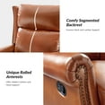thumbnail image 5 of Power Genuine Leather Recliner Chair with Nailhead Trim Swivel Rocking Power Lounge Apartment Saddle, 5 of 8