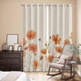 thumbnail image 3 of Orange Spring Floral Kitchen Curtains 84 Inch Length, Summer Botanical Rustic Daisy Grommet Top Bedroom Living Room Curtains, Light Filtering Cafe Curtain Drapes 2 Panels Set 84''x84'', 3 of 9
