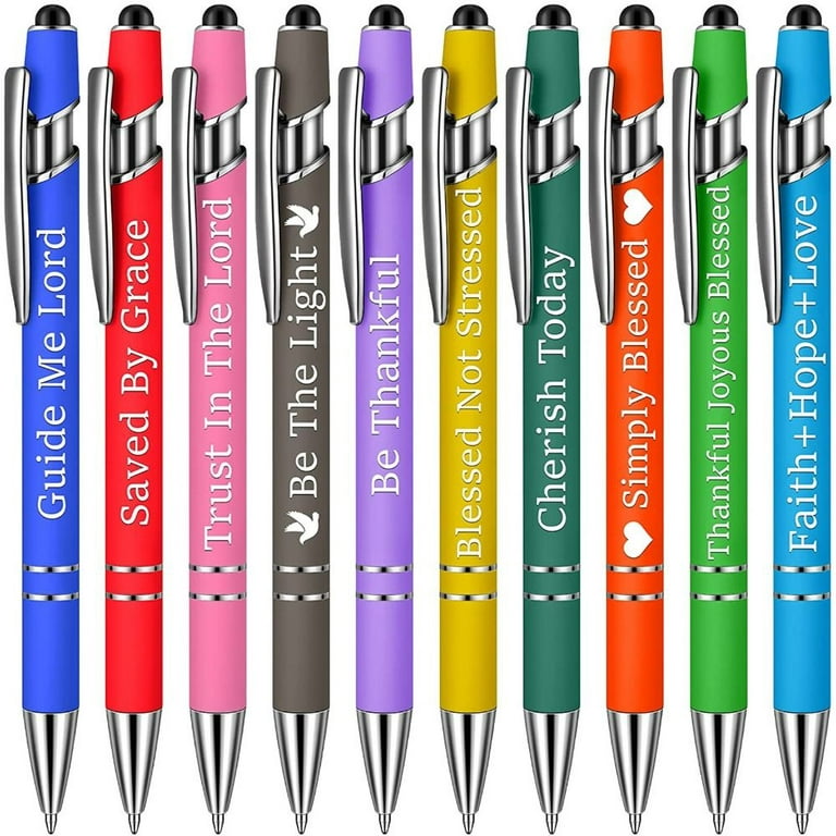 10PCS/Set Office School Supplies Gel Black Ink Inspirational Writing Screen  Touch Pen Funny Pens Ballpoint Pens Set Signing Pen C 