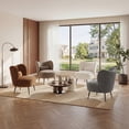 thumbnail image 7 of wow97e Boucle Accent Chair, Modern Armless Leisure Chair with Metal Legs, Upholstered Vanity Chair for Living Room Bedroom, 7 of 7