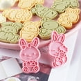 thumbnail image 5 of MOQLOM Easter Cookie Cutters, 8pcs 3D Cookie Cutter with Plunger Stamp, Animal Shape Cookie Molds for Easter Cookie Snack Cheese Baking, 1.5 × 2.6Inch (B), 5 of 9
