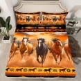 thumbnail image 2 of Homewish Galloping Horse Twin Sheet Sets 3pcs for Kids Children Teens,Western Farmhouse Animal Twin Fitted Sheet Microfiber,Bohemian Tribal Aztec Breathable Flat Sheet,Lightweight Room Decor, 2 of 7