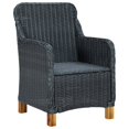 thumbnail image 4 of vidaXL 7 Piece Patio Dining Set with Cushions Poly Rattan Dark Gray, 4 of 11