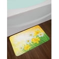 thumbnail image 2 of Daffodil Bath Mat, Daffodils Garden Narcissus Rebirth and New Beginnings Celebration Graphic, Non-Slip Plush Mat Bathroom Kitchen Laundry Room Decor, 29.5 X 17.5 Inches, Green Yellow White, Ambesonne, 2 of 2