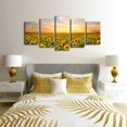 thumbnail image 2 of Wieco Art 5 Pieces Sunflowers Landscape Canvas Prints, 2 of 5
