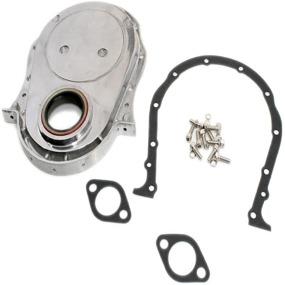 Assault Racing Products A8422BOX Big Block Chevy Polished Aluminum Timing Chain Cover Kit 66-90 BBC 396 427 454 