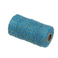 thumbnail image 6 of 109 Yard 2mm Colourful Gold Thread Cotton Cord Bakers Twine DIY Crafts Gift Wrapping Christmas Wedding Home Decor String Rope,Lake blue + gold, 6 of 6